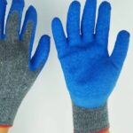 GUANTE PVC GRIS Y AZUL TEJIDO GRUESO