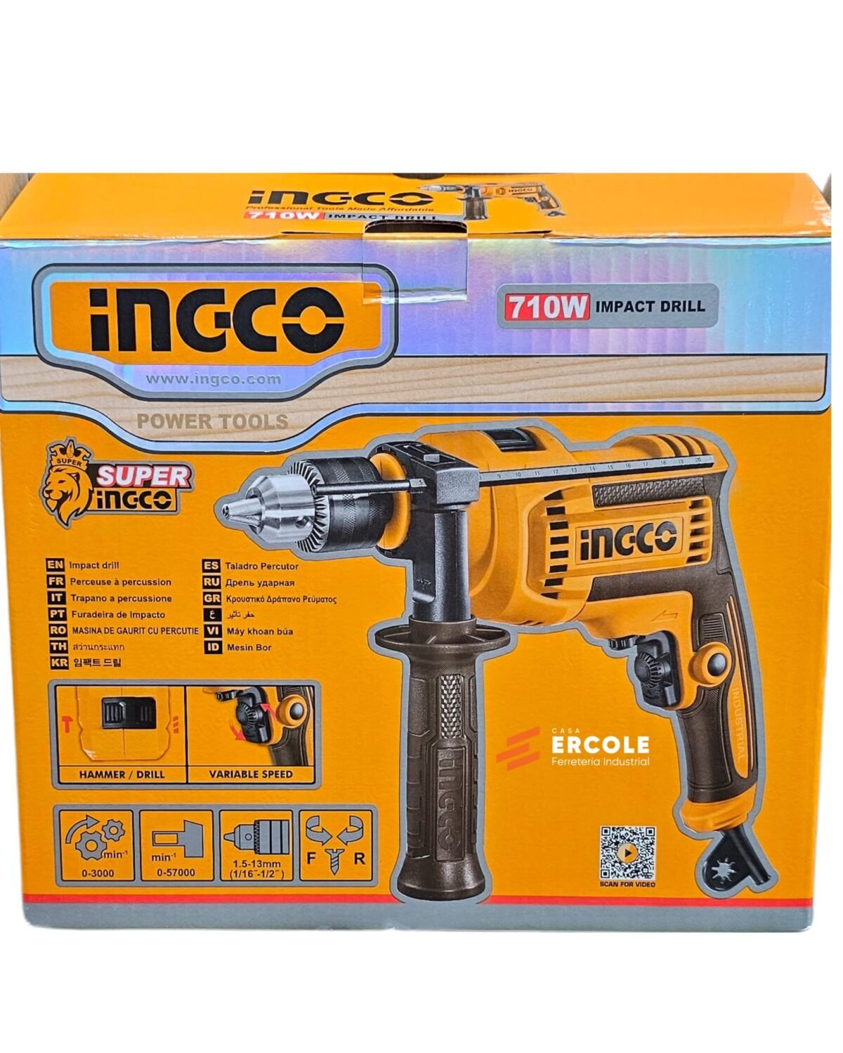 INGCO - TALADRO PERCUTOR 710W / ID7118-4 - Imagen 3