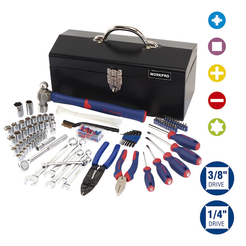 W009027_1 WORKPRO - JUEGO 160PZ CAJA METALICA W009027 - Imagen 1